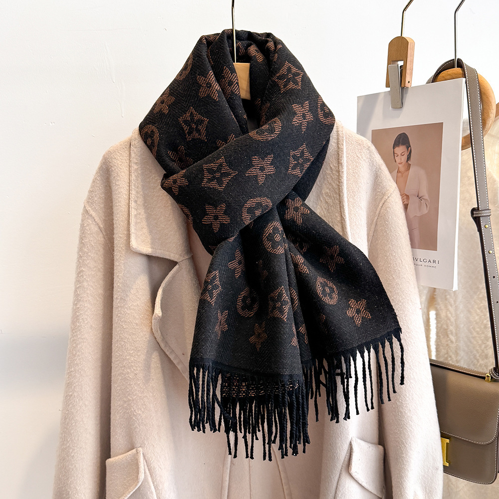 Designer Scarf Luxurious Women's Shawl - Double-sided Tassel Wool Scarf - Suitable For Autumn And Winter - Provides Outdoor Warmth - Fashionable 