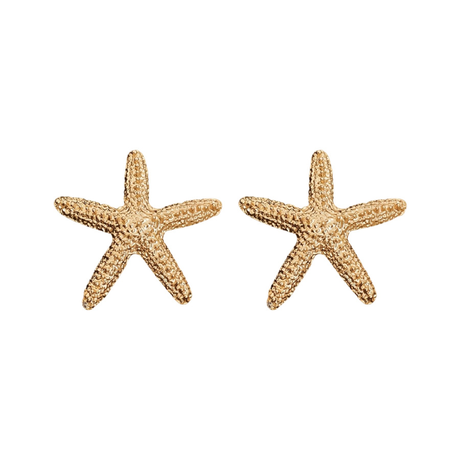 New cross-border starfish earrings, alloy jewelry for trendy women, European and American marine animal beach style niche fashion studs - view 9