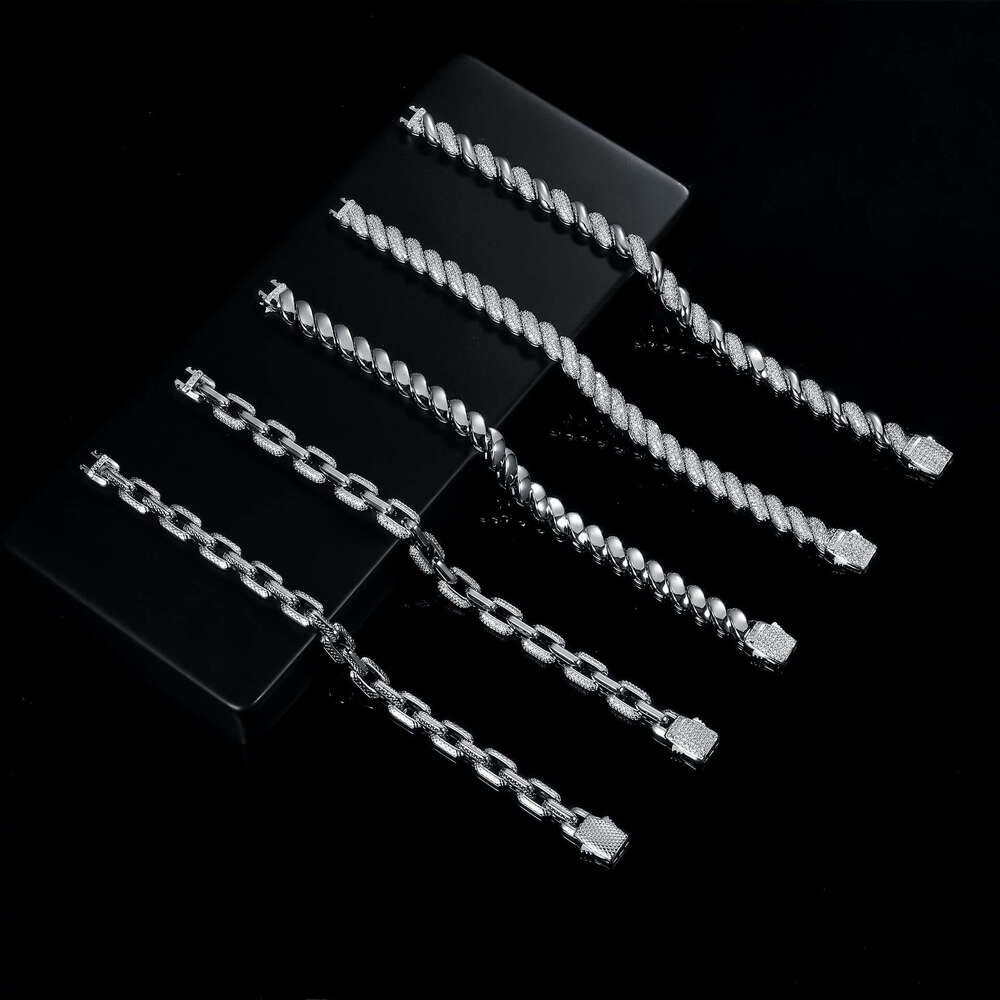New copper inlaid zircon tennis 9mm Cuban bracelet heavy-duty design Amazon bestseller factory wholesale - view 4