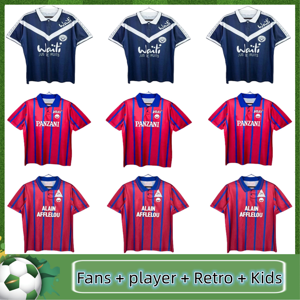 1994 1995 1996 1997 Girondins Bordeaux Soccer Jerseys ZIDANE retro 94 95 96 97 ADLI BRIAND OUDIN S.KALU T.BASIC Men Kids Thai quality uniform maillot de football Shirt