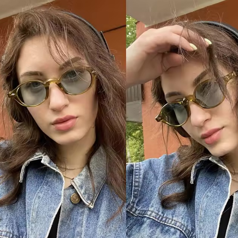 Retro Small Oval Sunglasses Women Brand Design Rivet Blue Tortoise Shell Sun Glasses Outdoor Men Shades UV Protection Y2K Travel Beach Korean CB Fashi