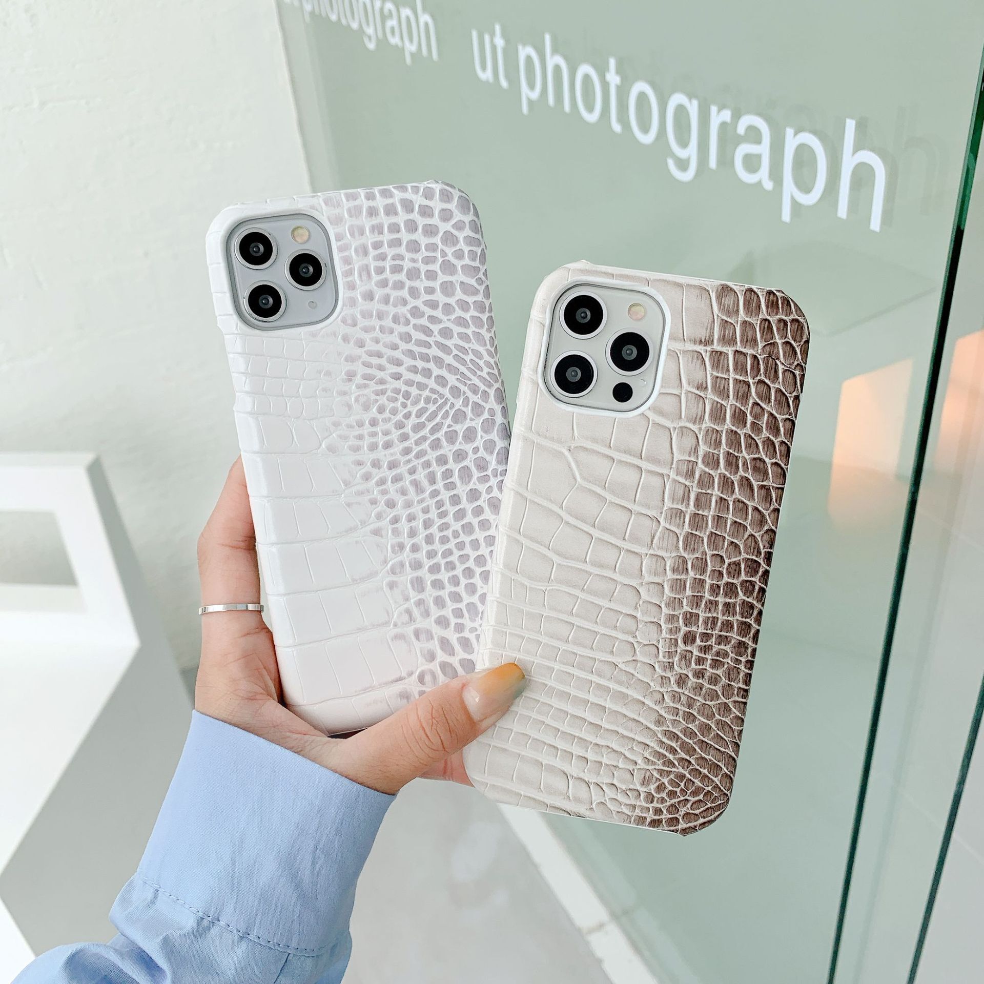 Crocodile pattern phone suitable iPhone 17 Pro Max, protective cover for Apple 16/15, trendy brand hard case