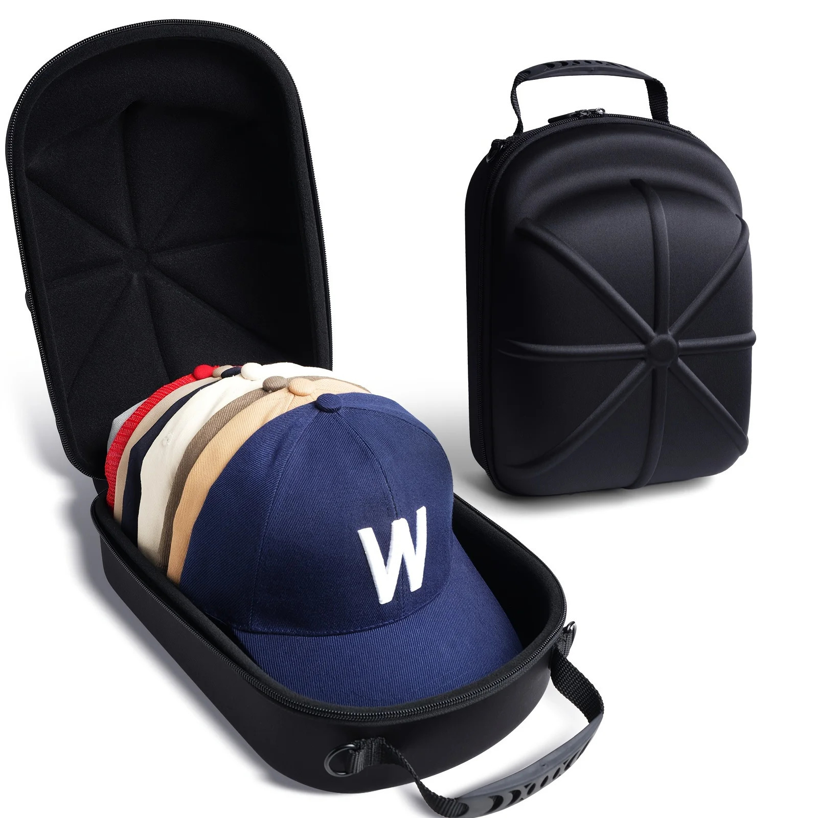 Black Foldable Cowboy Baseball Hat Storage Bag, Baseball Cap Organizer Display Case