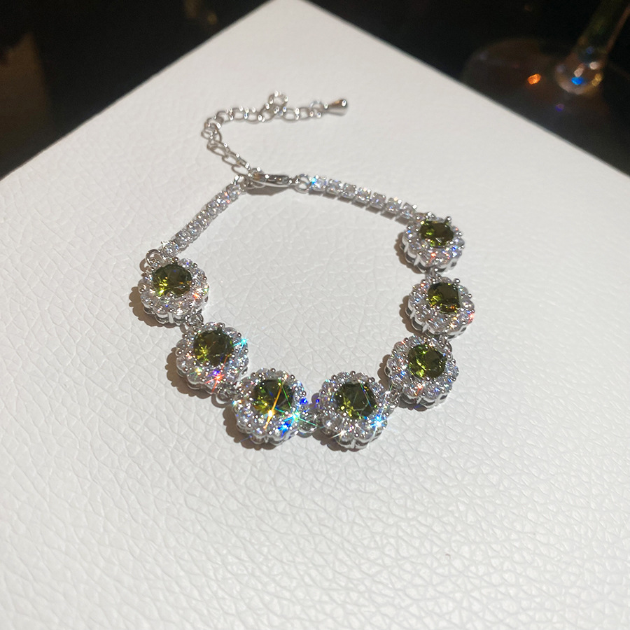 Fashion High-End Design Full Diamond Colorful Rhinestone Bracelet 2026 New Trend Korean Internet Celebrity Elegant Women's Jewelry - view 7