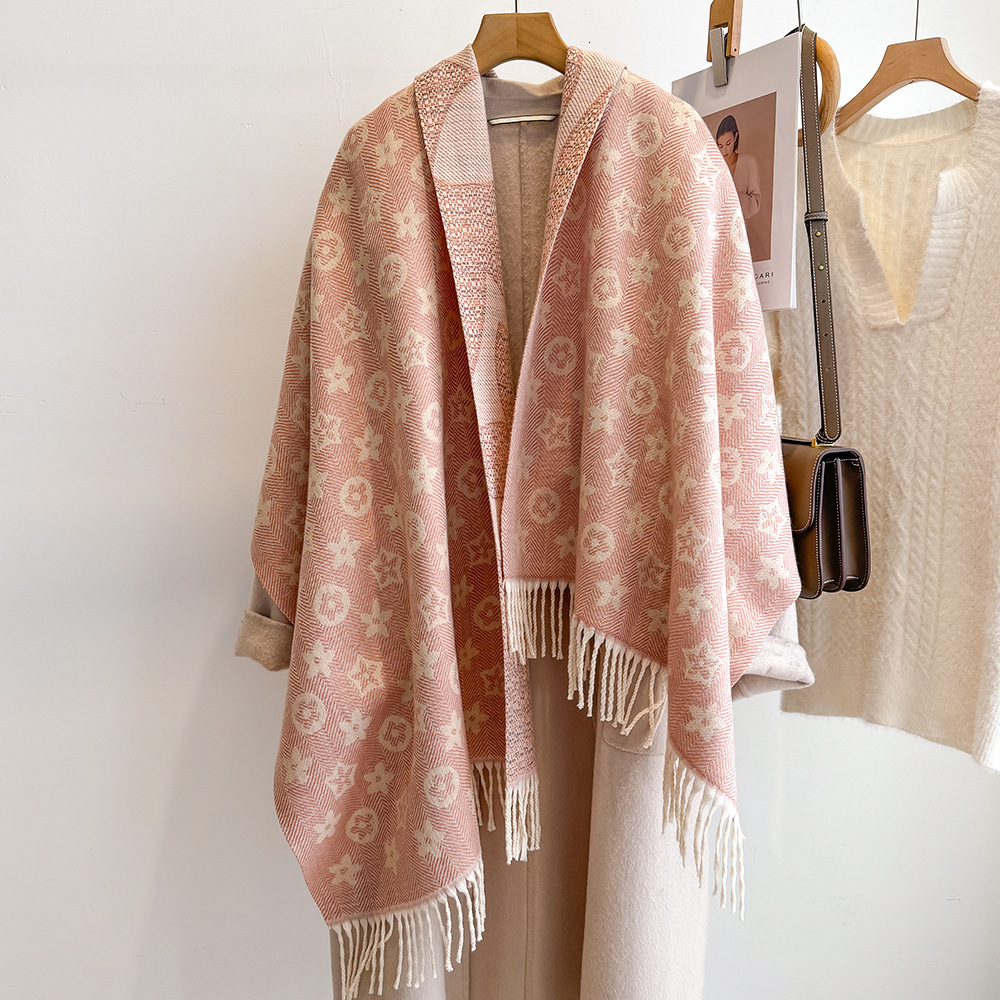 Designer Scarf Luxurious Women's Shawl - Double-sided Tassel Wool Scarf - Suitable For Autumn And Winter - Provides Outdoor Warmth - Fashionable 