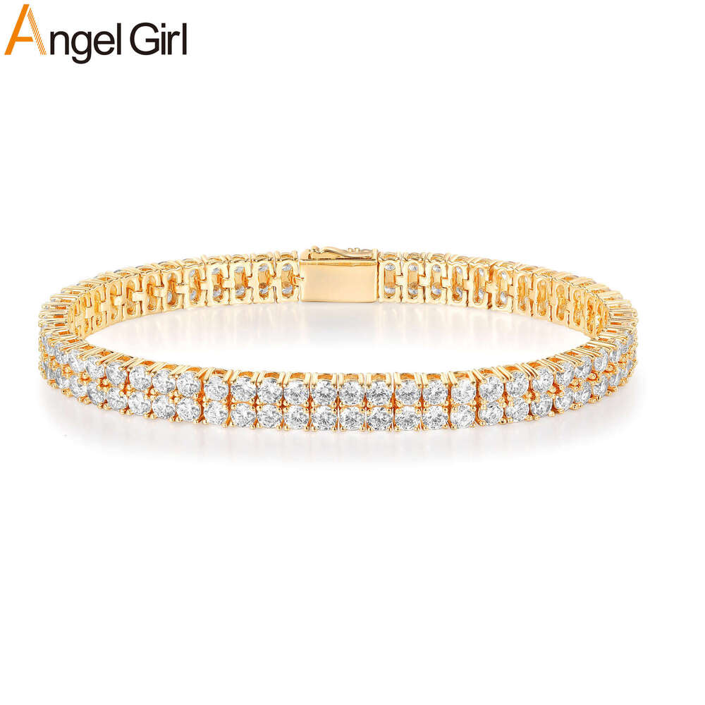 New 3MM copper inlaid zircon tennis bracelet with spring clasp, double row Tennisbracelet, trendy factory wholesale - view 3