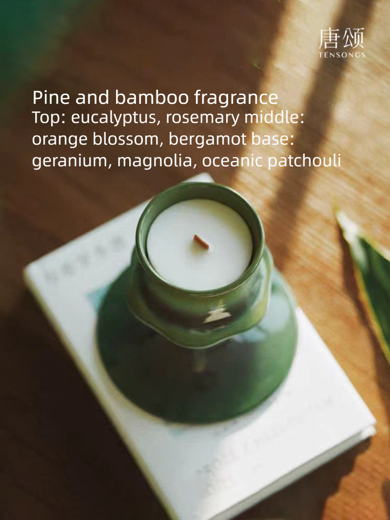 Tang Song - Partner Show Recommendation: The same style candle holder. I am a bamboo green, bamboo grass wood fragrance-scented candle for birthday gi