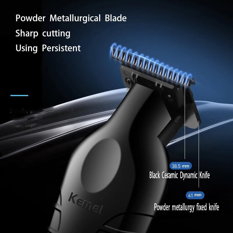 Kemei 2299 Barber Cordless Hair Trimmer 0mm Zero Gapped Carving Clipper Detailer Professional Electric Finish Cutting Machine 260423