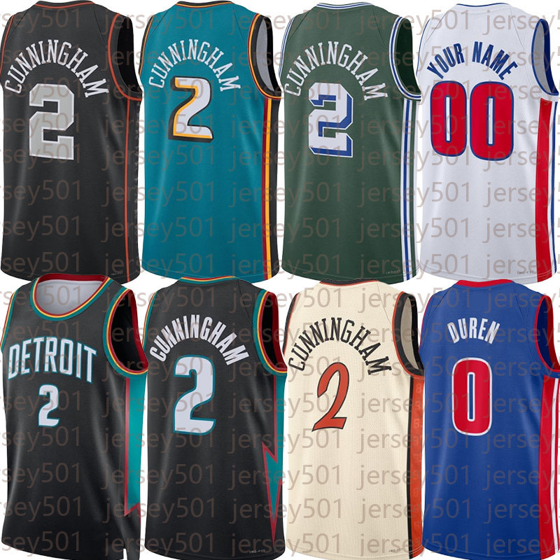 Cade Cunningham Basketball Jerseys Piston Jalen Duren Ausar Thompson Isaiah Stewart Tobias Harris Kevin Huerter Ronald Holland Caris LeVert Custom Cit