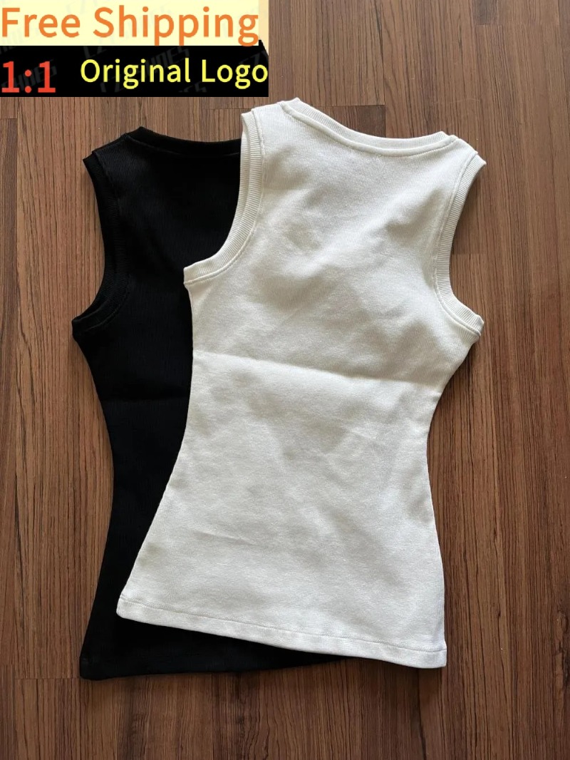 tee shirt femme Women Cropped Top T Shirts Tank Top Anagram Camis Female Femme Knits Tees Designer Embroidery Knitted Sport Breathable Yoga Vest world2026cup