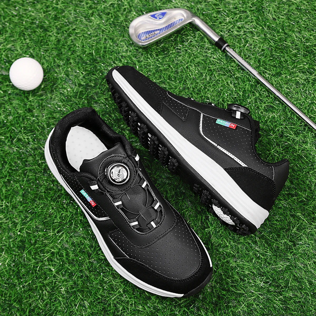 Mens Golf Shoes Style Fashionable Simple Versatile Solid Color Waterproof Upper Stylish Casual Sports for Men Outdoor Youth Fashion Rotati w260421