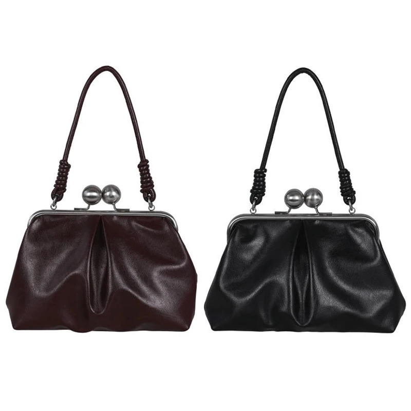 y n Clip Bag Fashion Largecapacity Frame Handbag Spacious Carryall Women Versatile Shoulder Vintage Shell Clutch Purse 260421