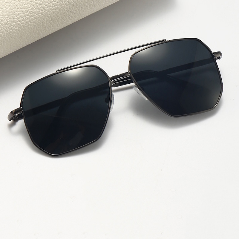 Pilot Sunglasses Men Classic Driving Sun Glasses Square Metal Frame Mirror Leisure Fishing Business Men Women Oversized Anti Glare UV400 CB Fashion Ac