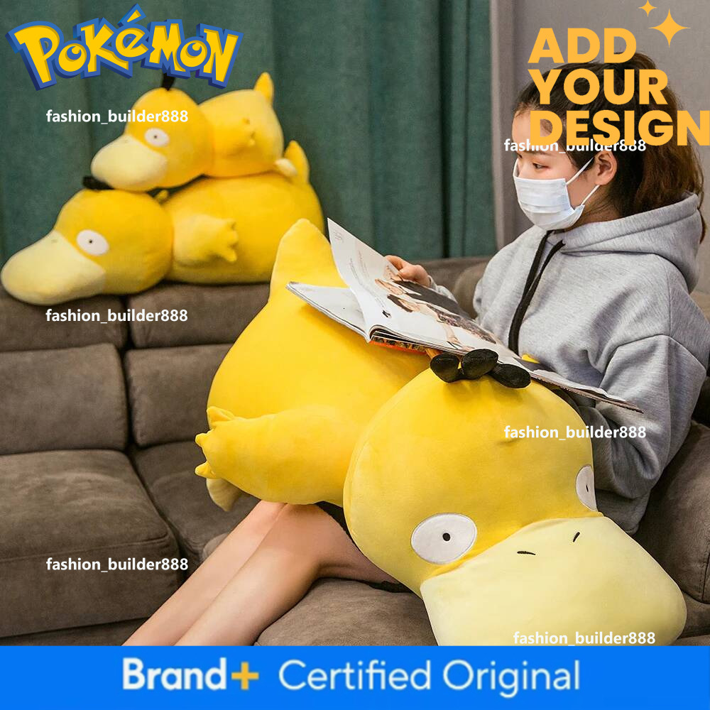 Big Size Pikachu Plushies Psyduck Stuffed Anime Pokemon Yellow Duck Sleeping Plush Toy Throw Pillow Girl Xmas Gifts