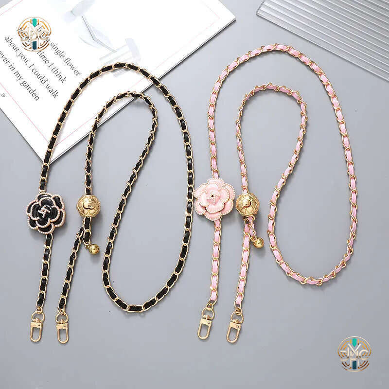 Camellia Crossbody Bag Adjustable Strap Leather Pendant Hand-Woven Replacement Chain