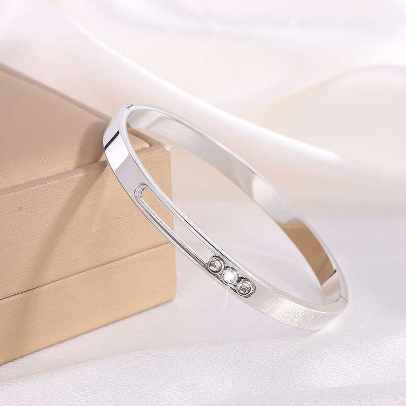 Bracelet Full Diamond Bracelet Sturdy Colorfast Durable Sparkling Diamond Bracelet Fashionable Diamond Inlaid Silver Bracelet Gold Bracelet Jewelry - view 5