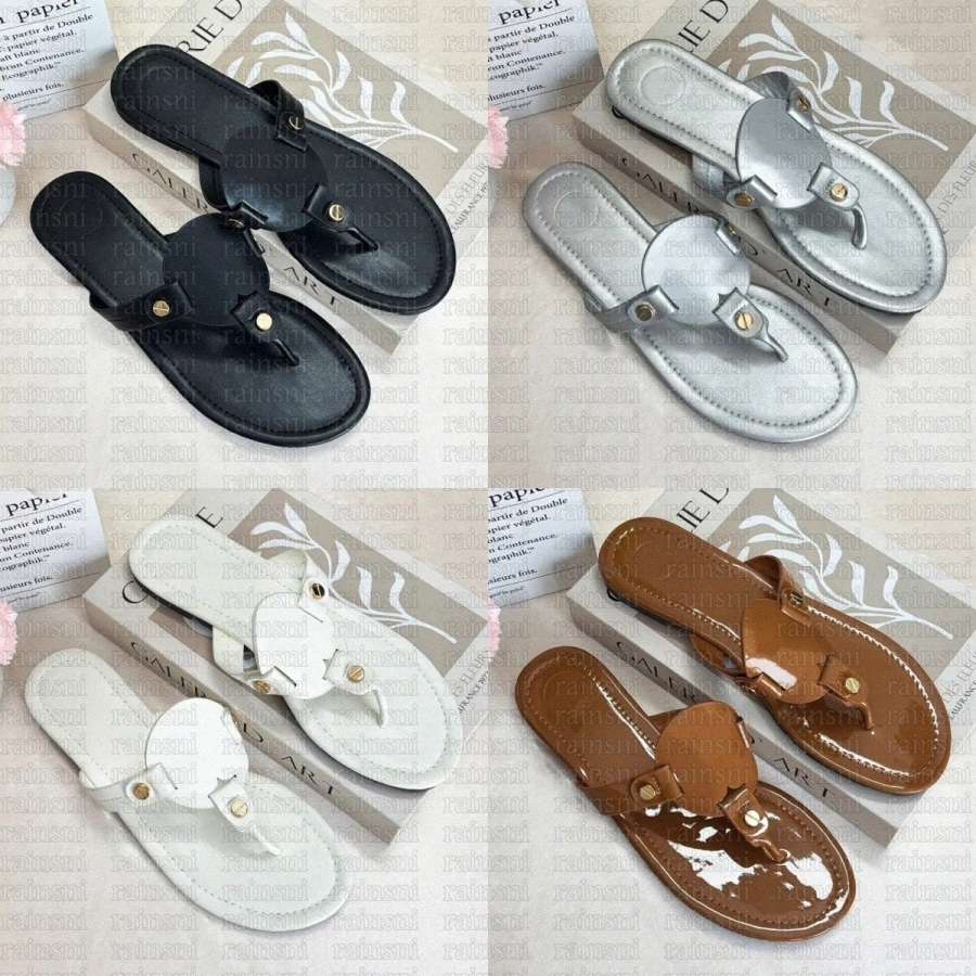 Metal Miller Infradito Sandali Neri Pantofola Con Diapositiva Metallizzata Spark Gold Tan Vernice Bourbon Miele Marrone Spark Soft Perfect Ciabatte-image