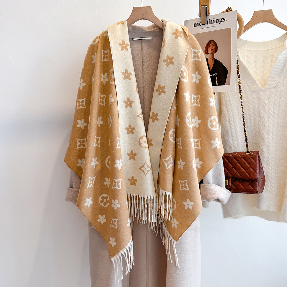 Designer Scarf - Women's Style - Synthetic Cashmere High-end Luxury Wrap - Dual-purpose Winter Warmth Collar Scarf - Fashionable And Versatile