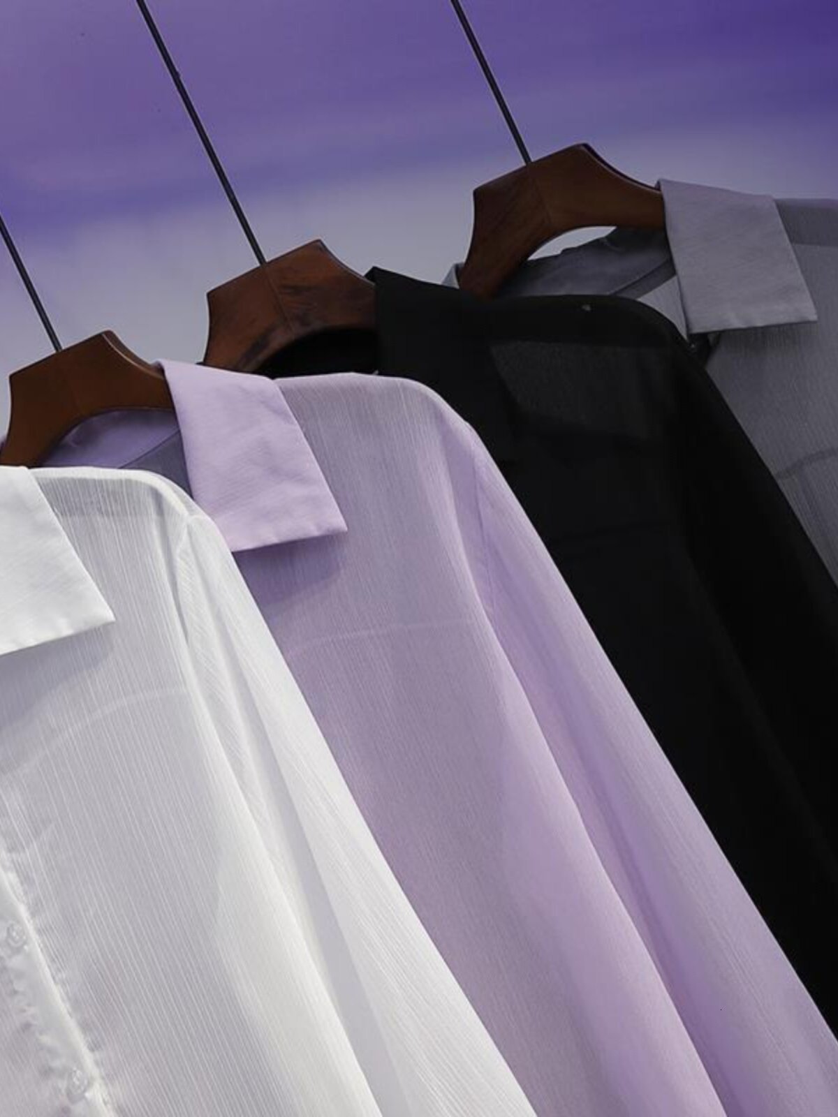 Mens Shirt Solid Color Transparent Lapel Long Sleeve Casual Men Clothing Streetwear Fashion Leisure Male Shirts S-5XL 250113