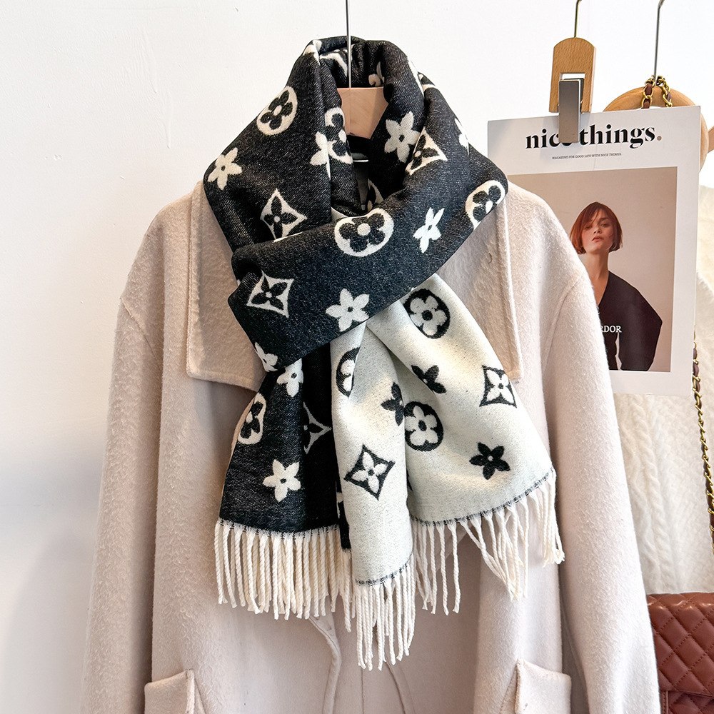 Designer Scarf - Women's Style - Synthetic Cashmere High-end Luxury Wrap - Dual-purpose Winter Warmth Collar Scarf - Fashionable And Versatile