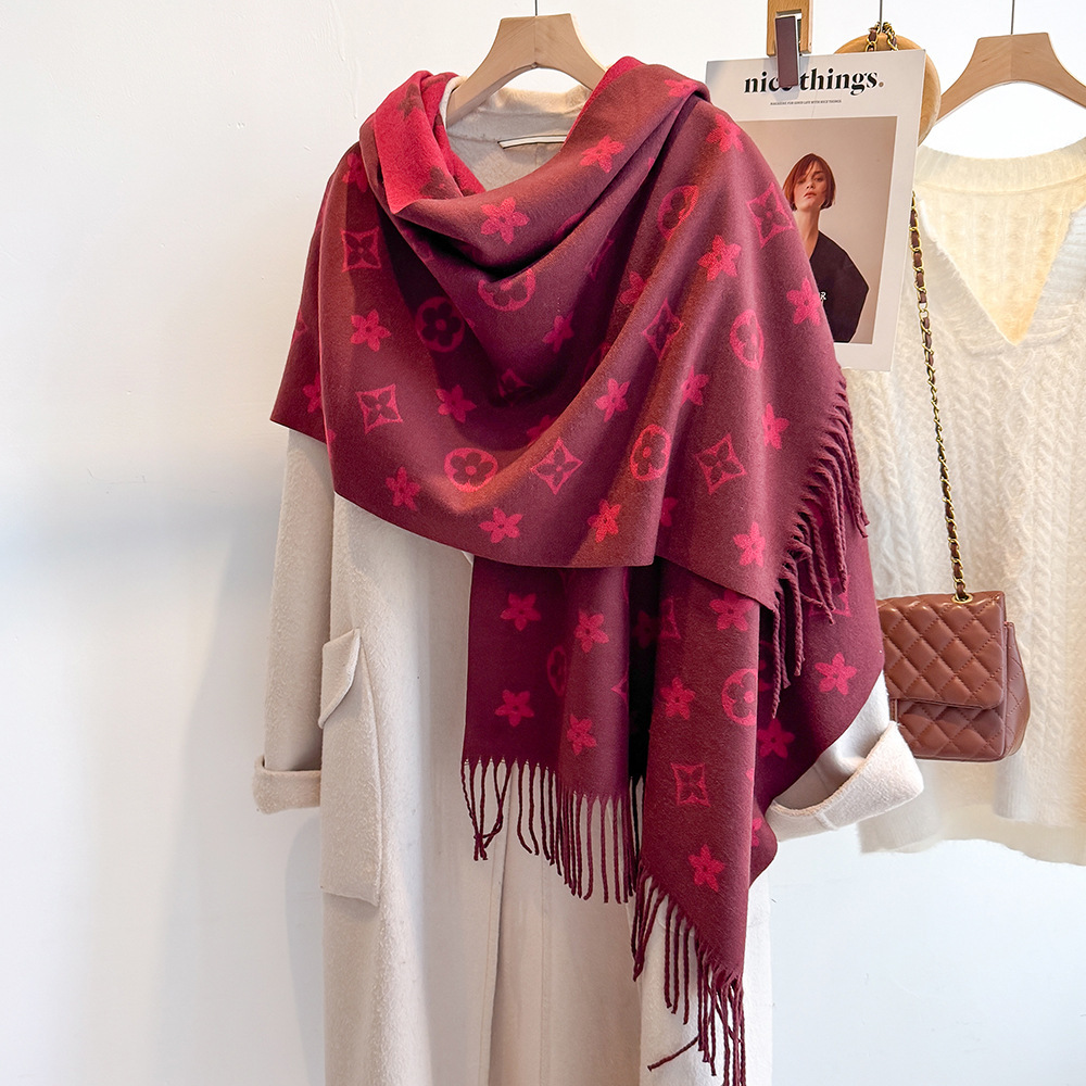 Designer Scarf - Women's Style - Synthetic Cashmere High-end Luxury Wrap - Dual-purpose Winter Warmth Collar Scarf - Fashionable And Versatile