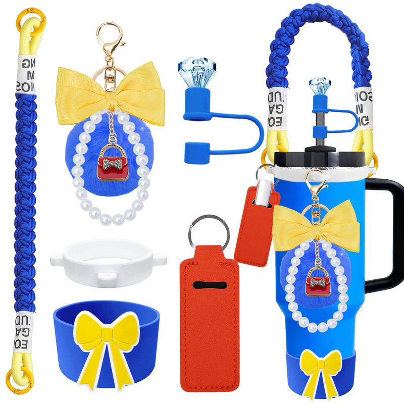 Cup Accessories Set with Straw Lid Silicone Sleeve and Handle Strap - view 9