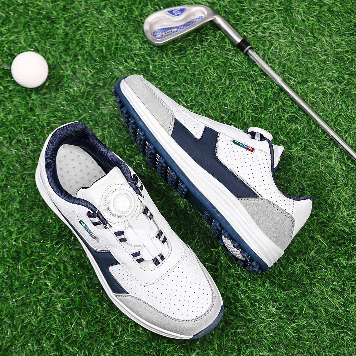 Mens Golf Shoes Style Fashionable Simple Versatile Solid Color Waterproof Upper Stylish Casual Sports for Men Outdoor Youth Fashion Rotati w260421