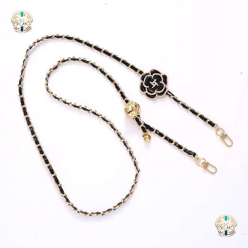 Camellia Crossbody Bag Adjustable Strap Leather Pendant Hand-Woven Replacement Chain