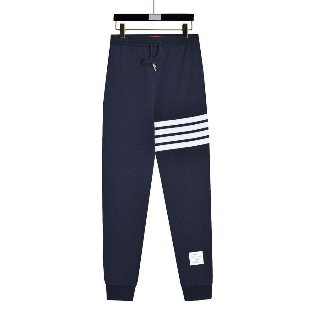 Luxury TB Women's High-End Autumn Winter Couple's Sports Pants, Gray Color-Woven Sweatpants With Four Stripes, Versatile And Casual Style