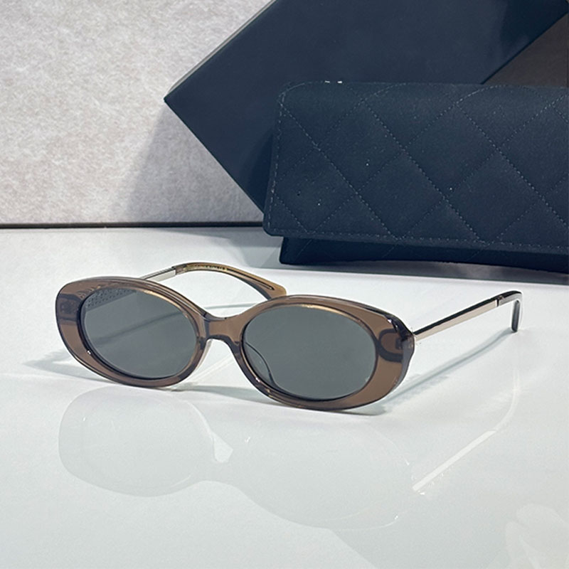 Lady 26 Season Fashionable Sunglasses Cats Eye Oval Narrow Frame Luxurious Socialite Style Glasses UV400 With Original Box CH5565