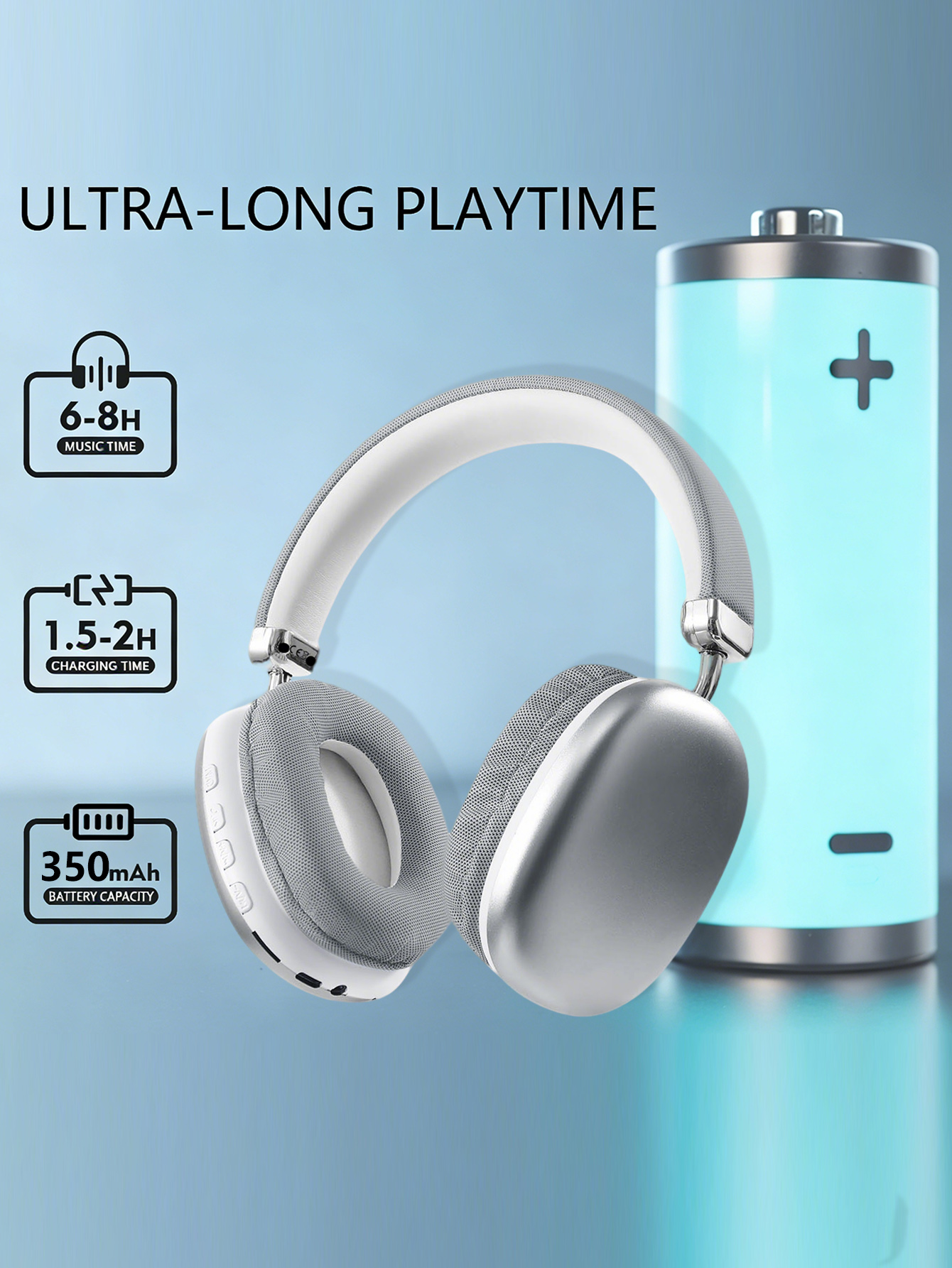 Wireless Over-Ear Bluetooth Headphones,8H Playtime,BT5.3,Hi-Fi Deep Bass, Foldable Comfortable Headset with Mic ,Perfect Gift For Birthday Daily Use