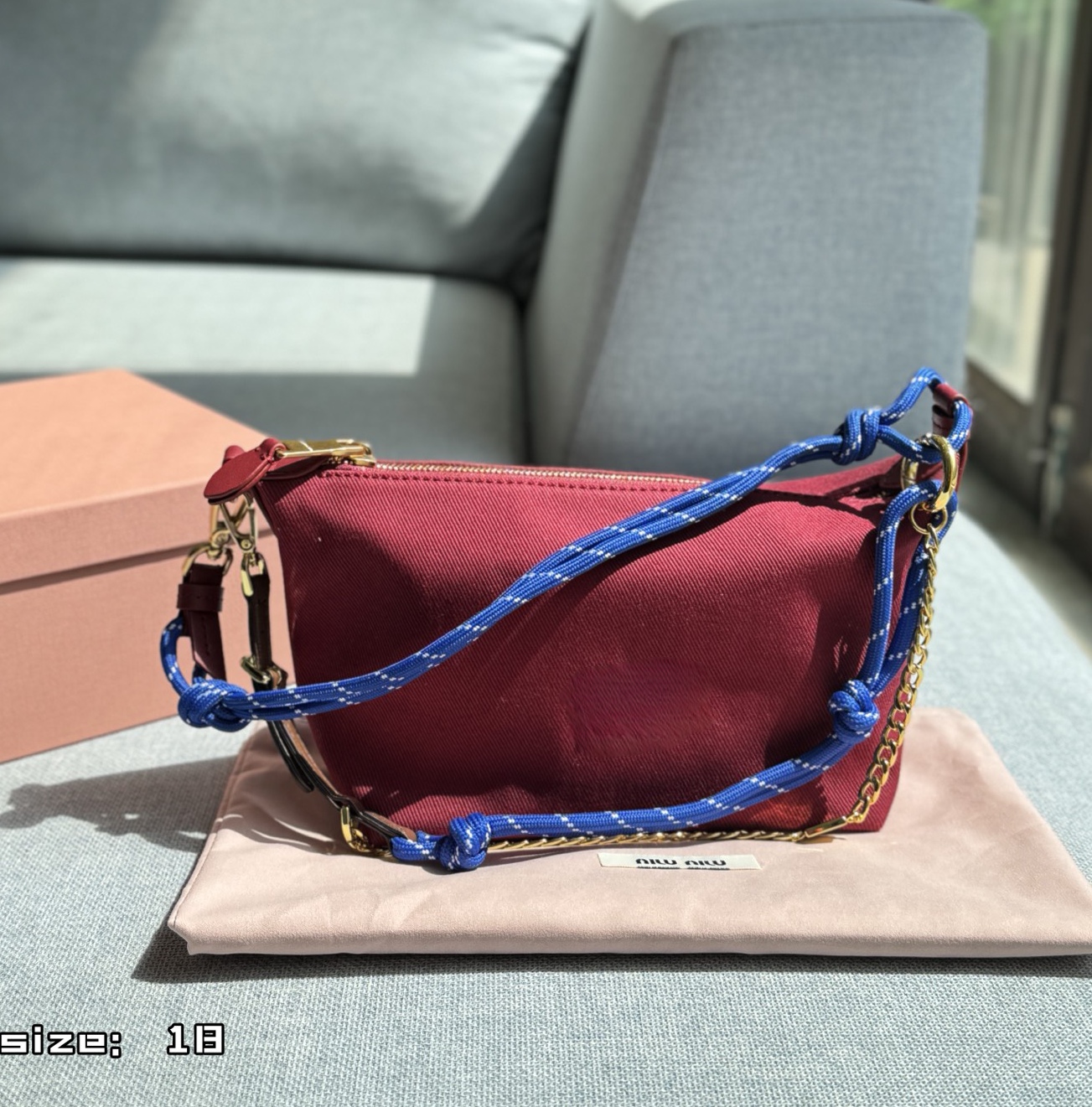 2025 Rope Strap Canvas Shoulder Bag Designer Knot Detail Crossbody Purse Leather Trim Chain Accent Women Fashion Small Handbag
