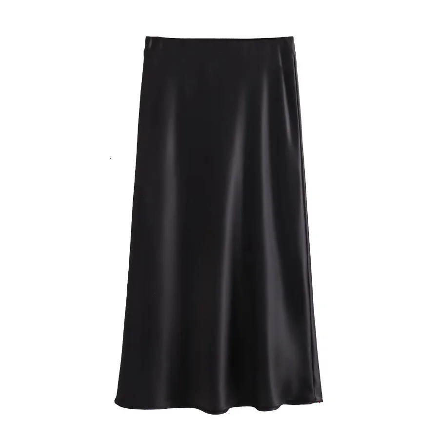 ETJ 2025 Womens spring elegant fashion all-in-one stretch high-waisted A-line silk satin sag skirt multi-color option 260422