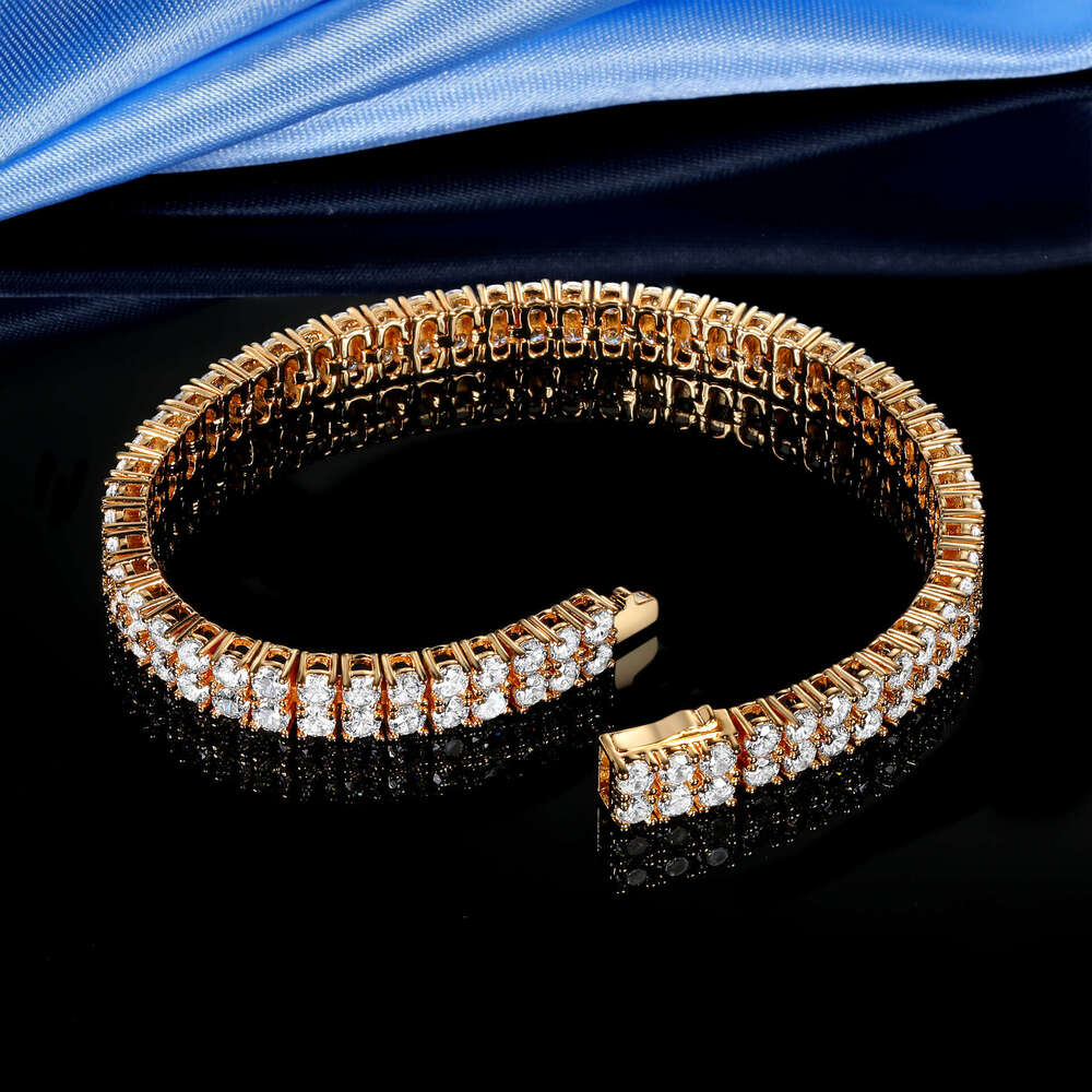 New 3MM copper inlaid zircon tennis bracelet with spring clasp, double row Tennisbracelet, trendy factory wholesale - view 4