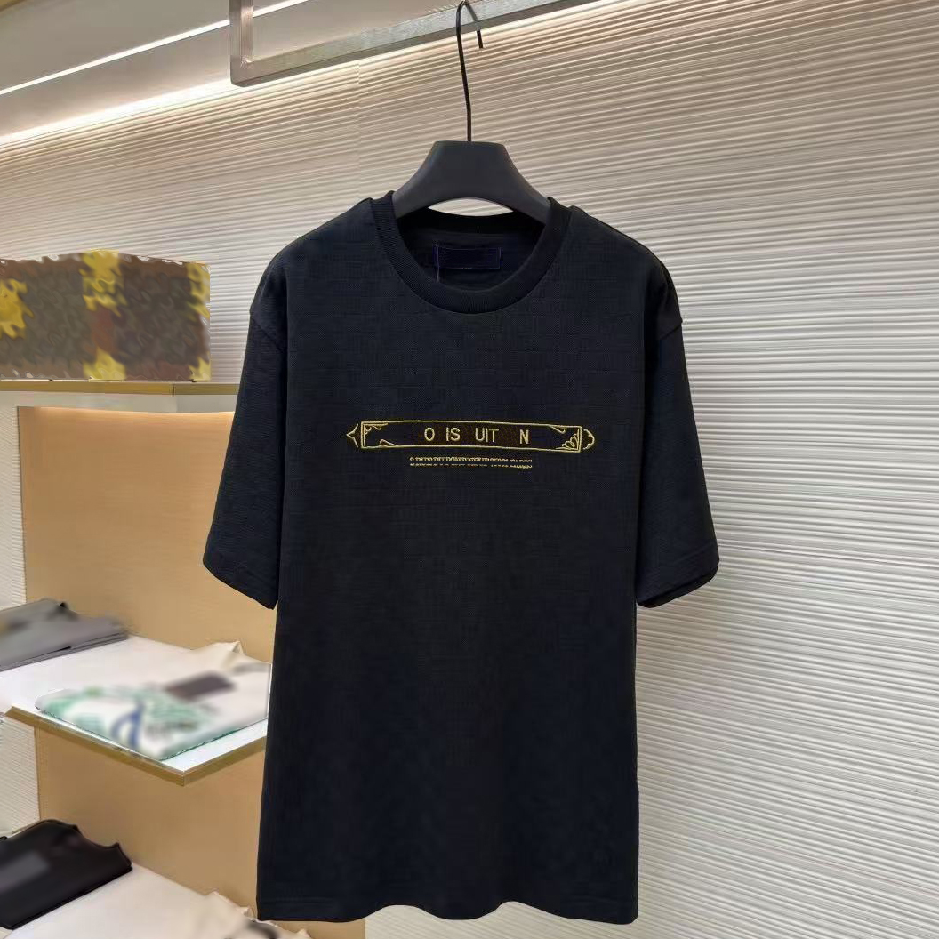 High quality designer shirt, fashionable round neck letter embroidered men t shirt, summer short sleeve knitted top, polo shirt, US size s-xl