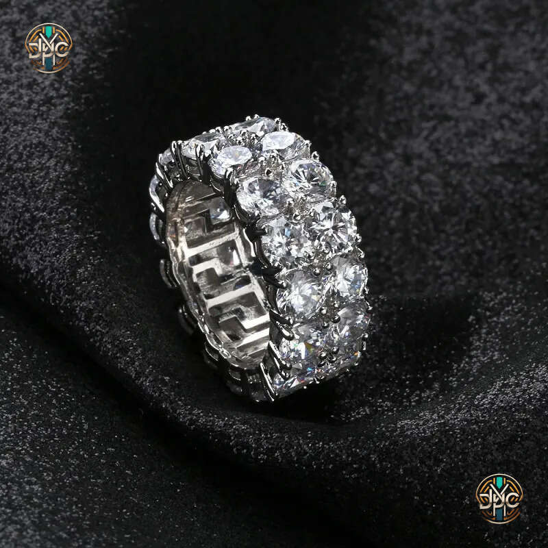 Mens Gold Silver Stones Ring Fashion Hip Hop Jewelry Simulation Diamond Iced Out Rings
