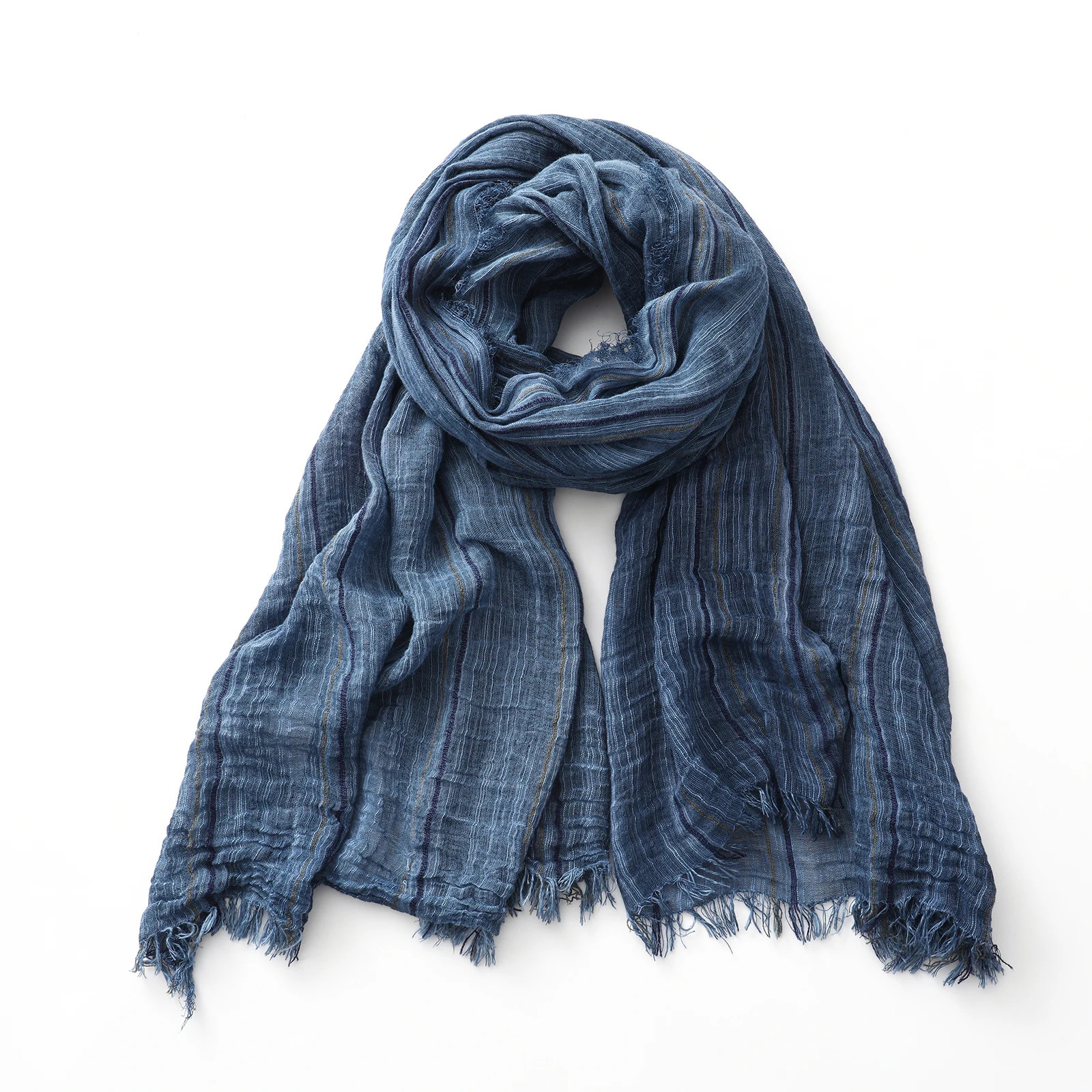 Fashion Striped Cotton Linen Scarf for Men Women Autumn Winter Long Soft Shawls and Wraps Short Tassel Bufanda Male Accessories 260423