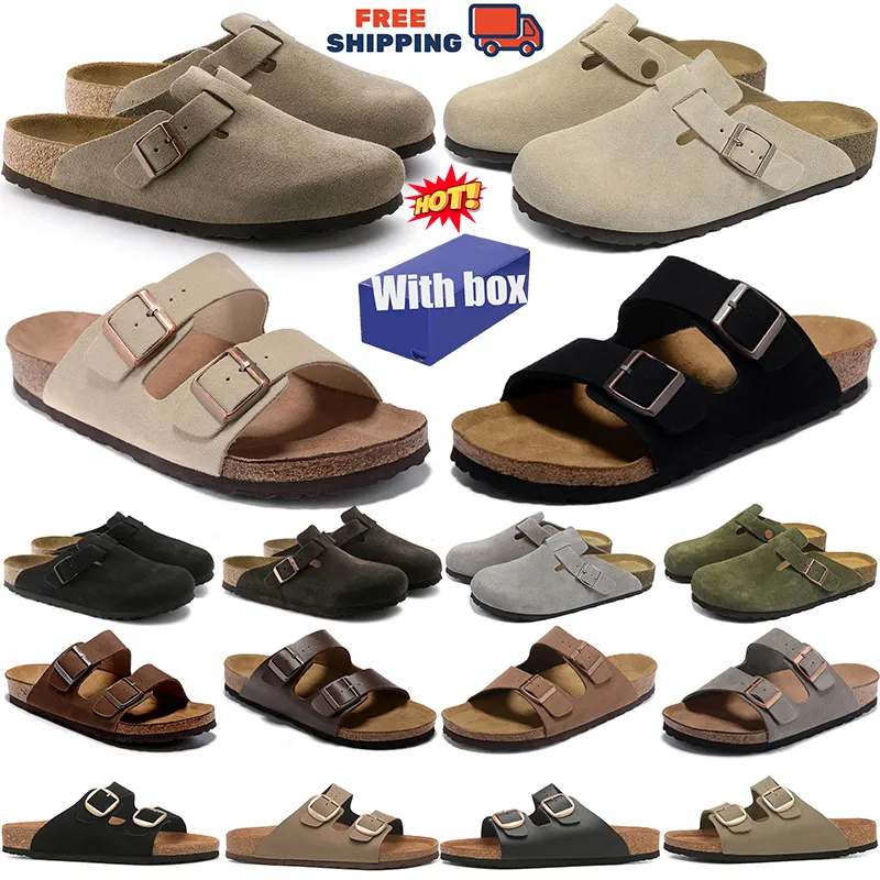 Designer Clogs Sandals Clog Slippers Cork Flat High Quality Fashion Summer Genuine Leather Slide Favourite Beach Casual Shoes Women Men 35-46