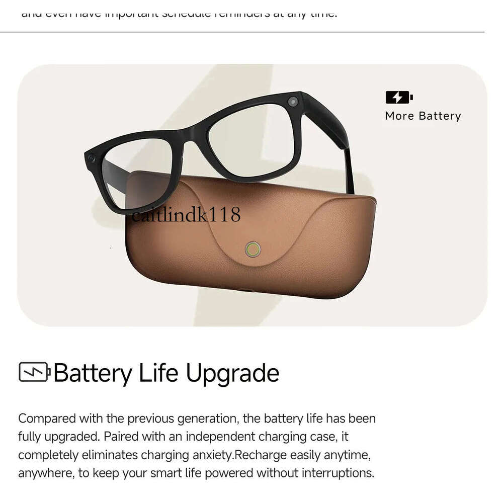 Smart MT5 Ultra 8MP HD Camera Video Recording Voice Call With Charging Case Intelligent AI Translation Glasses