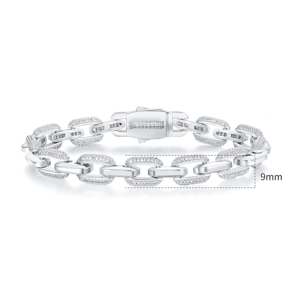 New copper inlaid zircon tennis 9mm Cuban bracelet heavy-duty design Amazon bestseller factory wholesale - view 6