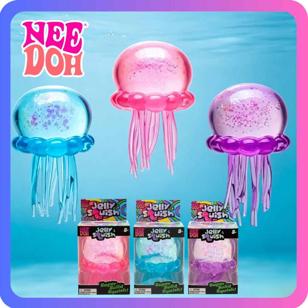 NEW NeeDoh Jelly Squish Jellyfish Fidget Sensory Toy Stress Relief Squishy Cube Anti-Anxiety Squeeze Object For Focus ADHD BY SEA