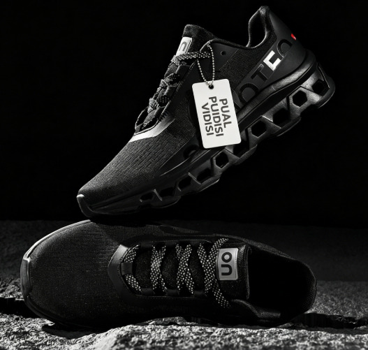 Men All Black Breathable Knit Running Shoes, Shock Absorbing Hollow Sole Non-slip Athletic Training Sneakers