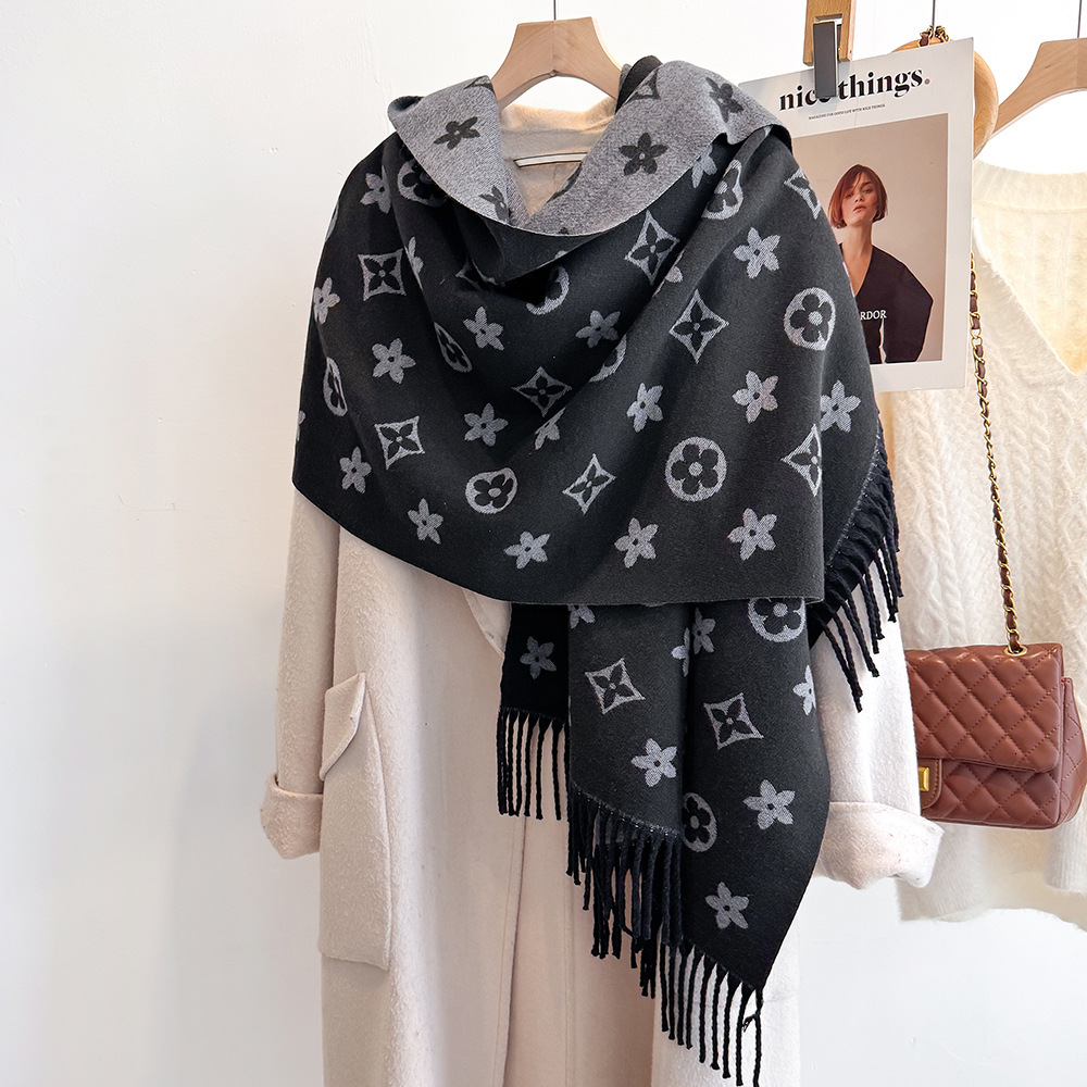 Designer Scarf - Women's Style - Synthetic Cashmere High-end Luxury Wrap - Dual-purpose Winter Warmth Collar Scarf - Fashionable And Versatile