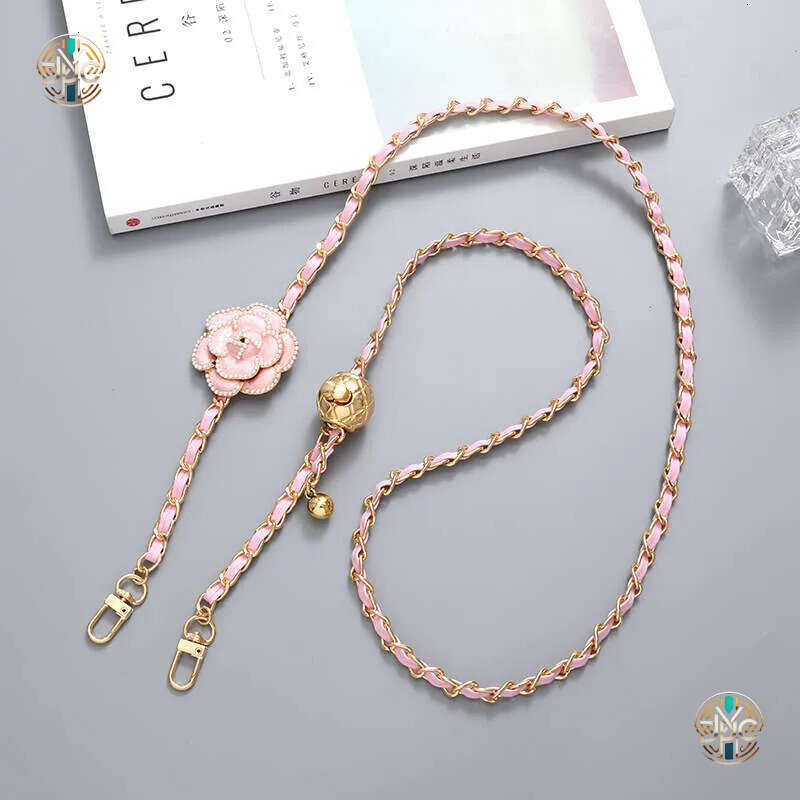 Camellia Crossbody Bag Adjustable Strap Leather Pendant Hand-Woven Replacement Chain