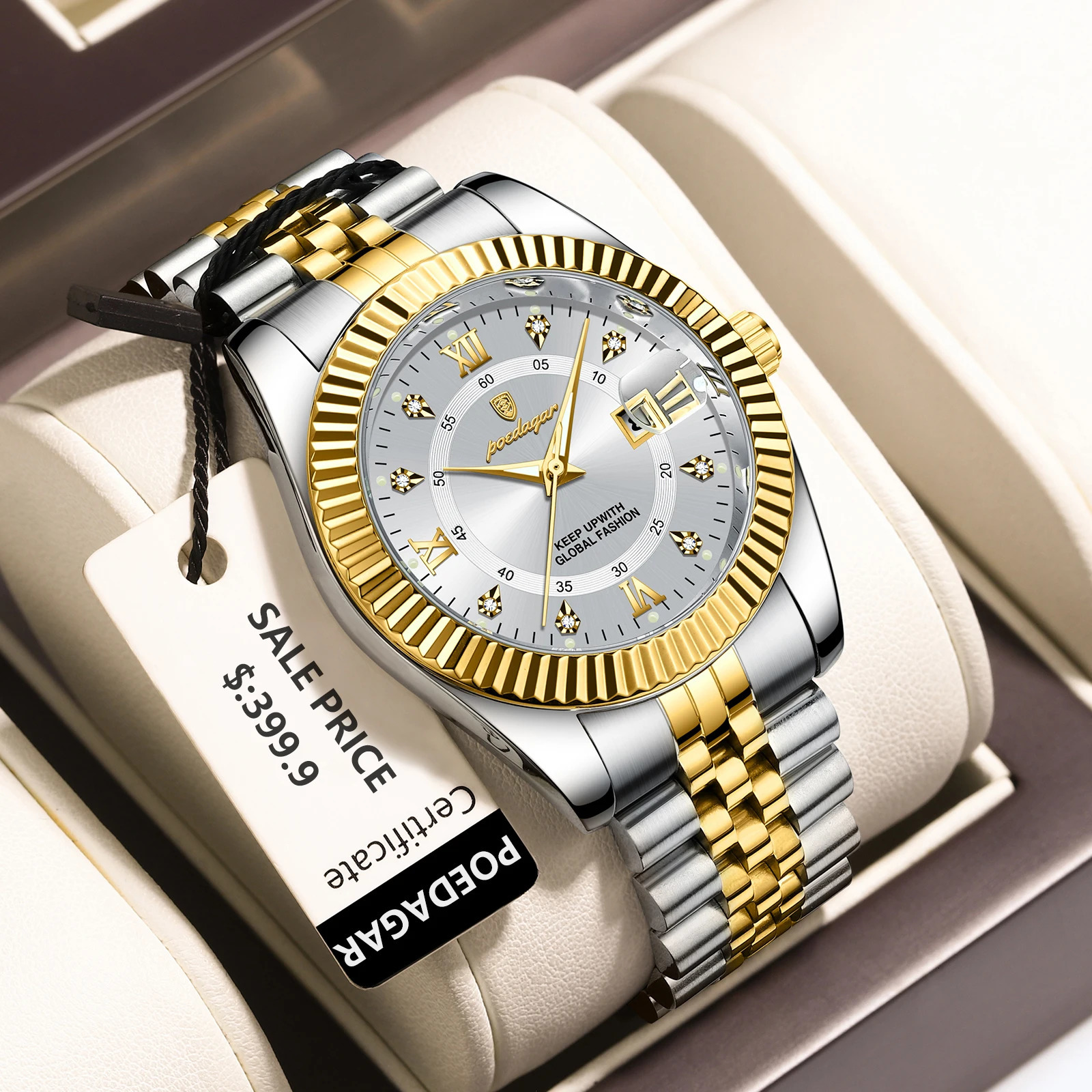 POEDAGAR y Business Men Wristwatch Waterproof Luminous Date Military Man Watch Stainless Steel Fashion Mens Quartz Watches 260424