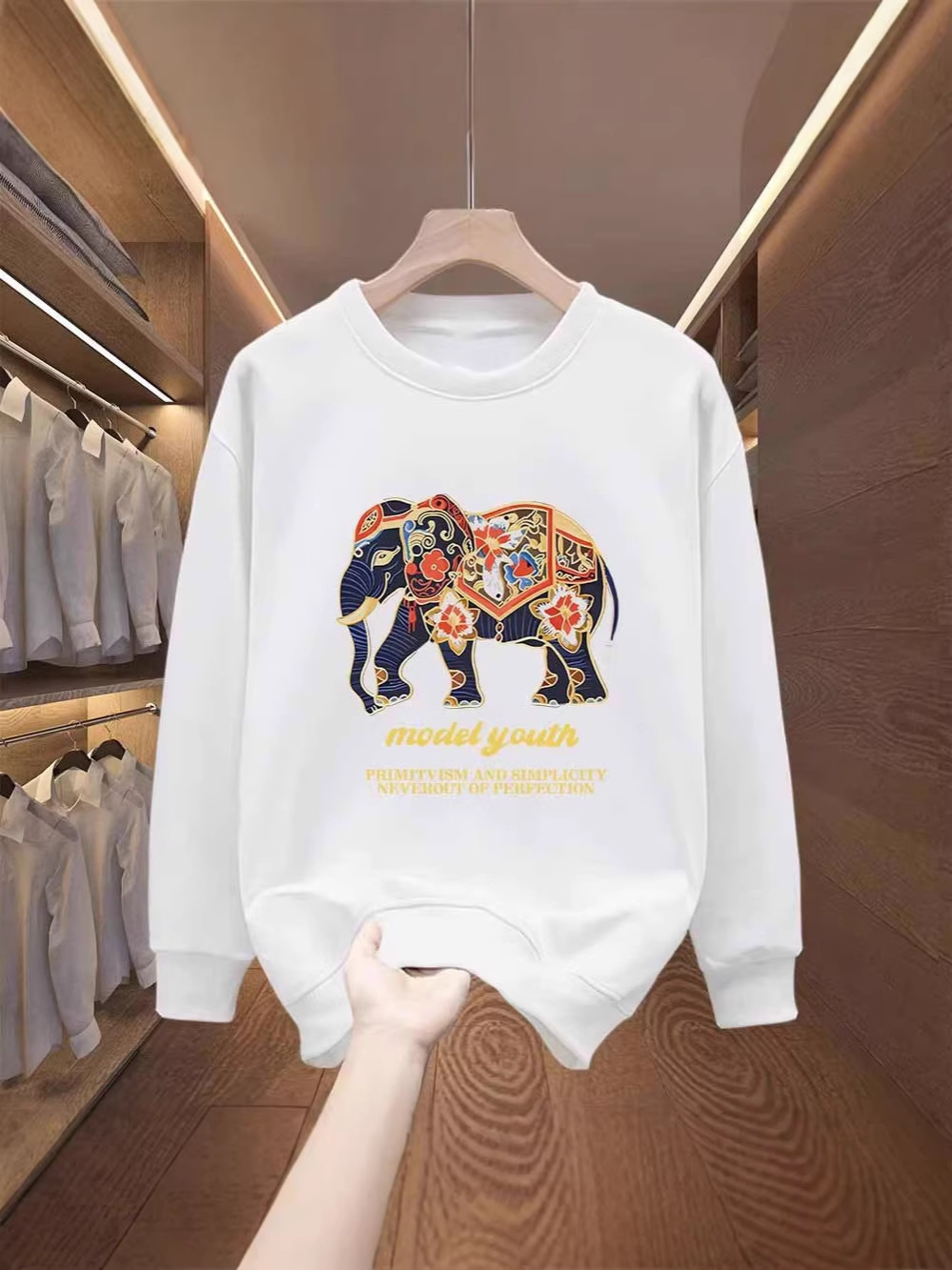 High-Quality Premium Sweatshirt, Men's Chic Streetwear Long Sleeve, Versatile Fleece Lined, Casual Unisex Couple Outerwear
