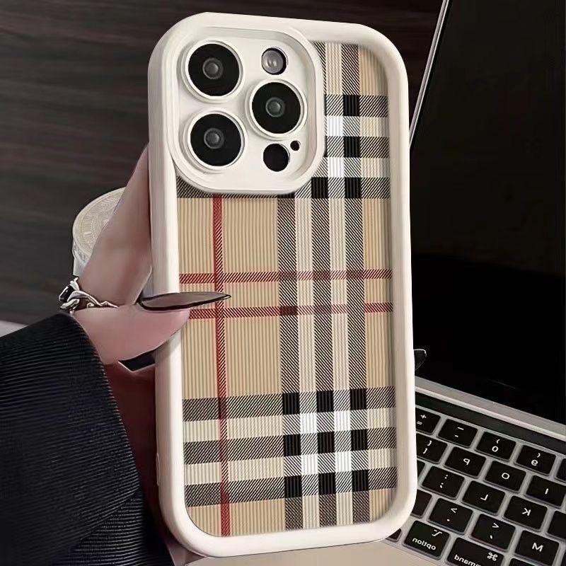 Simple checkered case suitable for Apple 17 Pro Max, iPhone 16, premium 15 Plus, cross-border 13, matte 12