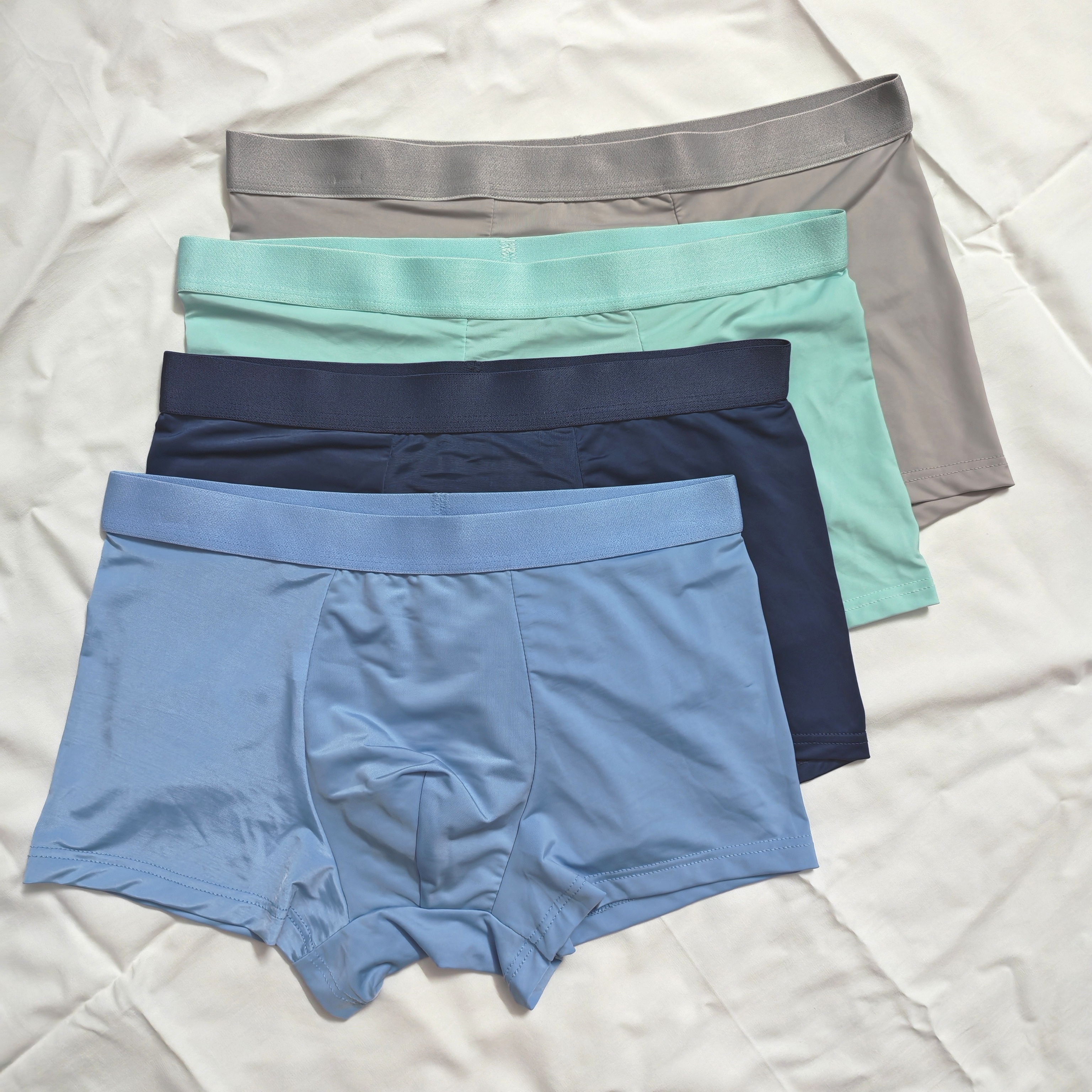 4 Pack Men Ice Silk Boxers Polyester Seamless Breathable Quick Dry Soft Underwear For Men