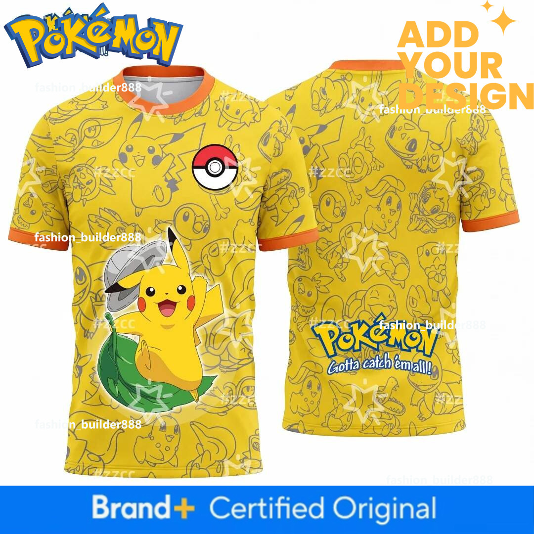 Soccer Jerseys (Unisex) Pikachu Graphic T-Shirt For Pokemon Football Jersey Autumn Sports Dry Quickly Men's T-Shirt Kid's Clothing Tee Y2k W