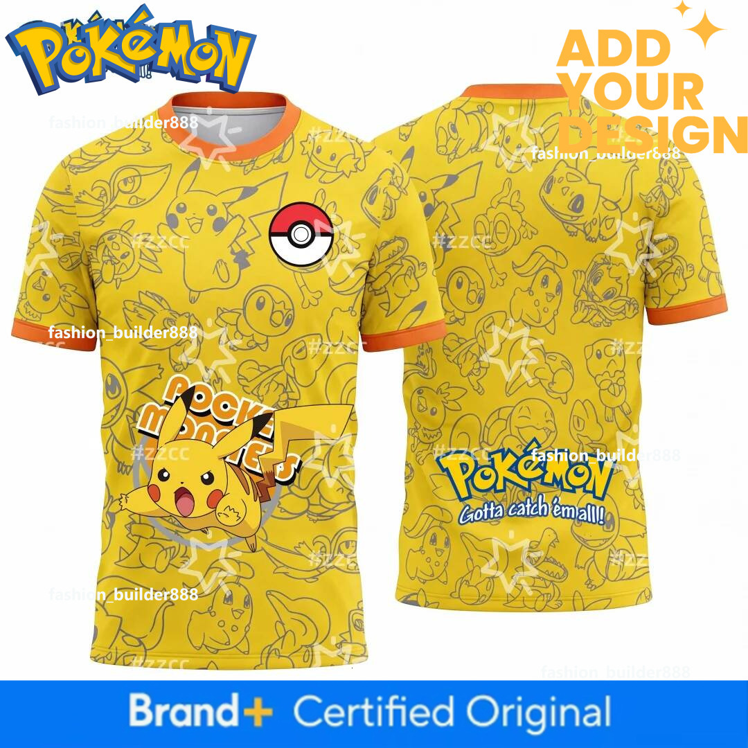 Soccer Jerseys (Unisex) Pikachu Graphic T-Shirt For Pokemon Football Jersey Autumn Sports Dry Quickly Men's T-Shirt Kid's Clothing Tee Y2k W